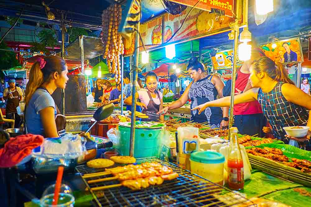 Street foods in Banzaan Fresh Market, Patong, Phuket, Thailand